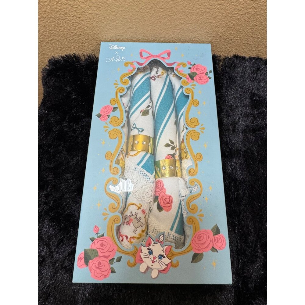 Disney Aristocats Napkin Gold Rings & Lace Accents Anna Sui Collaboration NIB